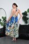 Women's Halter Neck Detailed Backless Slit Long Oversize Dress 260680-260681-260682 - 5