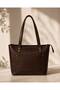 Heritage Tote Genuine Leather Large Women's Shoulder Bag with Zipper
