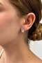 Steel Zircon Floret Earrings - 2
