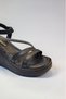 9690 Women's Black Wedge Heel Sandals - Stone Detailed Summer Women's Sandals - 3