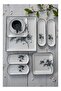 27 piece Porcelain Dinnerware Set, Set for 6, Microwave & Dishwasher Safe, Black Floral - 5