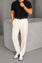 Men's White Pleated Detail Timeless Design Premium Fabric Trousers - 4