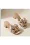 Beç Women's Bow-Tie Gold Buckle Women's Slippers for Daily Use - 2