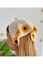 2-Piece Combination Yellow Daisy Knitted Bohemian Bandana and Yellow Floral Bandana - 2