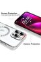 iPhone 16 Pro Magnetic Case with Built-in Camera Lens Protector – MagSafe Compatible, Soft TPU Anti-Scratch Shockproof Slim Clear Cover for Men & Women, Silver - 3