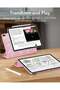 Pink iPad Air 11-Inch Case (M2 2024) – Slim Trifold Stand with Magnetic Closure, Supports Apple Pencil Pro & USB-C, Durable Protection - 3