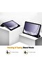 Smart Flip Leather Texture Case for Samsung Galaxy Tab A9 Plus 5G 2023 (11.0 Inch) - Black - 2