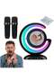 110 Karaoke Machine with Two Wireless Microphones Portable Bluetooth Speaker for Home Karaoke - 2