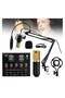 Microphone, Live Sound Card & BM800 Suspension Microphone Kit Broadcasting Recording Condenser