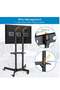 Mobile TV Cart with Wheels for 32-65 Inch LCD LED Plasma Flat Screen TVs- Height Adjustable Rolling TV Stand Hold up to 132 lbs - 4