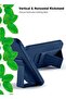 iPhone 16e 5G 2025 Hand Grip Foldable Magnetic Kickstand Wrist Strap Finger Grip Case Cover – Navy Blue - 6