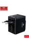 LC10 Universal Travel Adapter – 2.1A Fast Charging Multi-Country Plug for UK, US, EU, AU & Asia