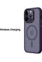 Translucent Matte Magnetic Wireless Charging Phone Case Compatible with iPhone 15 Pro max Solid Hard Cover - 3