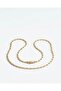 Flat Rectangular Ring Gold Mirror Chain Necklace - 4