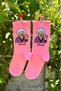 Unisex Grandma Mood Patterned Pink Tennis Socks - 4