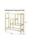 FFD Modern Gold Console Table with Glass Shelves, Entryway Storage Rack & Living Room Display Stand - 2