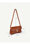 Women's Lock Closure Baguette Hand and Shoulder Bag - 7