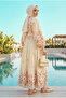 Women's Luxurious Floral Patterned Layered Hijab Dress – Elegant and Spacious Summer Style (Unlined)