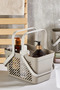2-Piece Gray Handle Organizer Basket Kitchen Bathroom Organizer Carrying Set