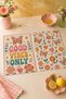 Good Vibes Only Floral Pastel Colored Kitchen Patterned Decorative Stylish 2-Piece Kitchen Towel Set 35X55 - 5