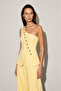 Noli One-Shoulder Gold Button Detailed Suit Yellow - 4