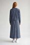 Blue metal rivet detailed denim skirt - 4