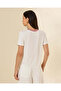 Women White Printed Rib Neck T-Shirt - 3