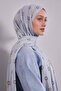 شال نمط حلقي مخطط باللون الأزرق الفاتح - 3