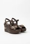 Genuine Leather Wedge Heeled Buckle Detailed Daily Women's Sandals - 3