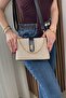 Women's Straw Look Black Detailed Daily Bag - Adjustable Long Strap Hand and Shoulder Bag - 4