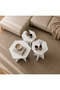 Zigon Coffee Table, Mushroom Hexagonal 3-Piece Zigon Coffee Table, Center Table Set, White Tabletop - 2