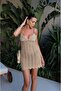 Mink Pearl Detailed Strappy Mini Dress - 5