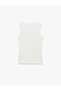 Cotton Slim Fit U-Neck T-Shirt with Pearl and Bow Embroidery - 7