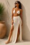 Ecru Openwork Knitwear Women's Beach Pareo Skirt - 2