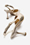 Women's Gold Metallic Pointed Toe Open Back 8 cm Goblet Heeled Shoes Hary - 5