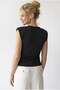 2133 Women's Padded Collar Slim Fit Sleeveless Blouse Black - 5
