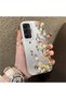 Samsung Galaxy A25 Compatible Silicone Edge Hard Back Case Couple Phone Case with Floral Pattern - 3