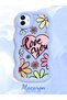 Samsung Galaxy A04 Compatible Case Camera Protector Blue Silicone Couple Phone Case Floral Pattern - 2