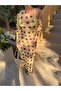 One-Shoulder Slit Polka Dot Maxi Solana Dress Yellow - 3