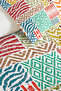 Colorful Geometric Bohemian Pique Set - Ethnic Modern Turquoise Tile Single Person Seasonal Bedspread - 3