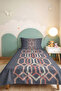 Geometric Gray Young Room Single Pique Set-Modern Powder Salmon 160X220 cm Quilted Bedspread - 5