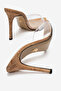 Women's Pointed Toe Thin Heeled Transparent Strap Slippers Sona Mantara Transparent - 5