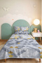 Geometric Gray Young Room Single Decorative Pique Set - Gold 160X220 cm Quilted Bedspread - 6