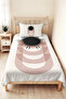 Black Geometric Modern Single Pique - Beige Terracotta Striped 160X220 cm Quilted Bedspread - 2