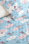 Cloud Star Blue Girls' Pique Set - Pastel Pink Sky Baby Room Bedspread - 160X220 cm - 3
