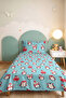 طقم سرير مفرد للأولاد من Penguin Blue - غطاء سرير بنمط شتوي مقاس 160x220 سم - 8