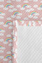 Rainbow Cloud Pink Girls' Pique Set - Pastel White Baby Room Bedspread - 160X220 cm - 7