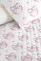 Owl Pink Girls' Decorative Pique Set - Cute White Baby Room Bedspread - 160X220 cm - 3