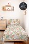 Animal Figured Pastel Girls' Pique Set - Floral Mint Pink Baby Room Bedspread - 160X220 cm