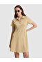 Beige Apaş Collar A-Line Knitted Dress 50326889-Vr011 - 4